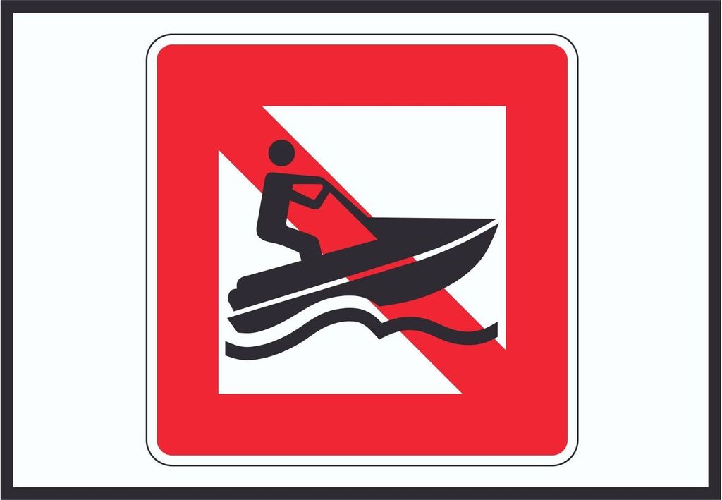 Jetski fahren verboten Symbol A4 (210x297mm)