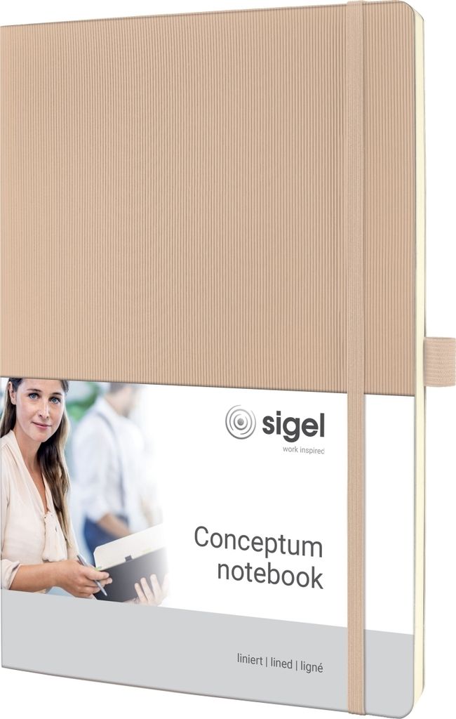 Notizbuch Conceptum A4 97 Blatt Softcover liniert 80g beige Packung mit 3 Stück