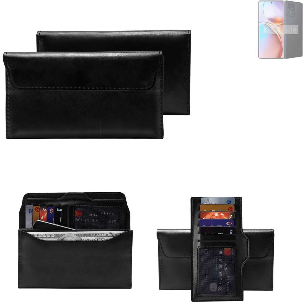 K-S-Trade Handy Hülle kompatibel mit Motorola Edge 2023 Schutz Hülle Tasche Schutz Case Handytasche Kunstleder schwarz, 1x