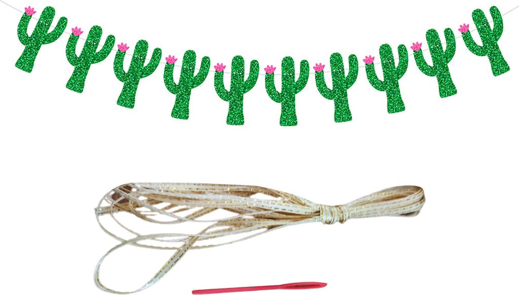 1 Set Banner Garland Party Dekoration umweltfreundliche Kaktus Coconut Tree Ananas Sommer Banner Holiday Sendes-Grün