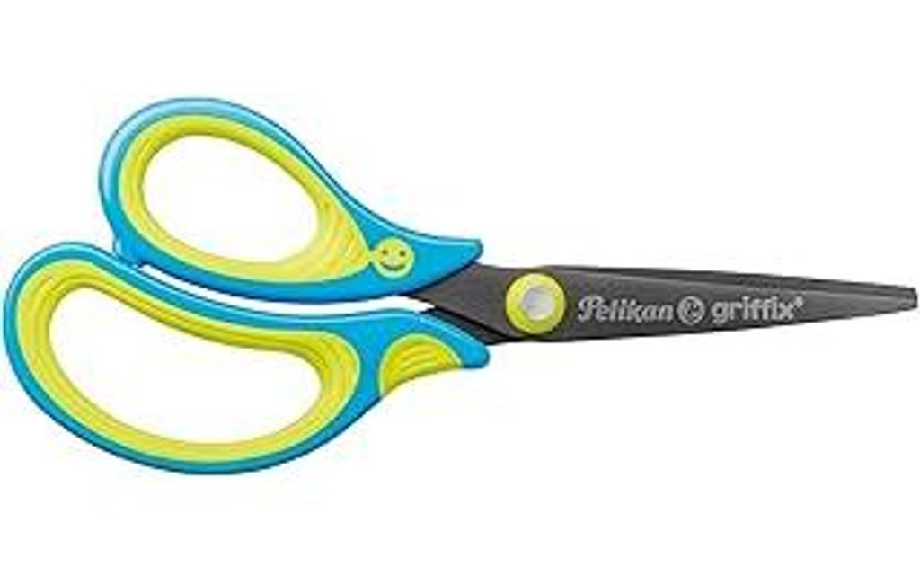 Pelikan griffix Schulschere spitz, Schere für Linkshänder, Neon fresh blue, 1 Stück