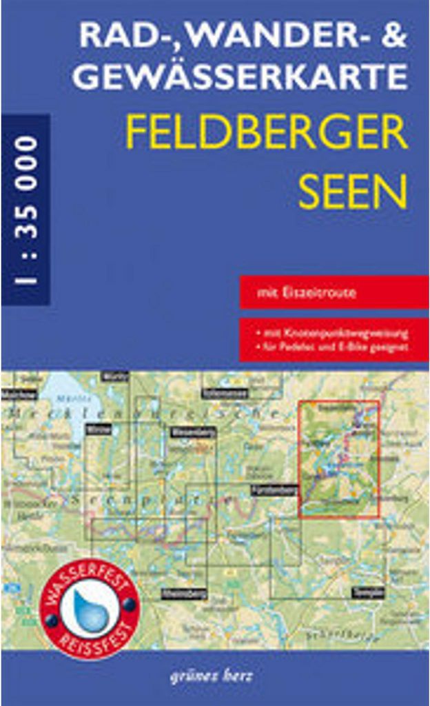 Rad-, Wander- und Gewässerkarte Feldberger Seen