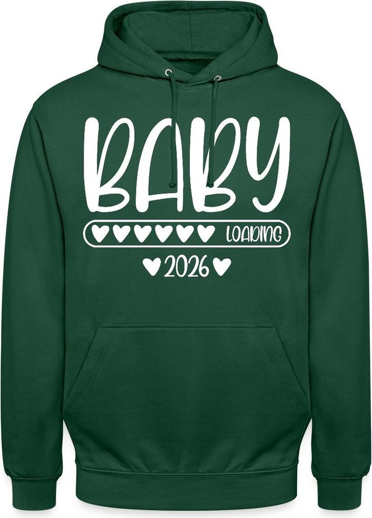 Spreadshirt Baby 2026 loading Uni Hoodie, M, Flaschengrün