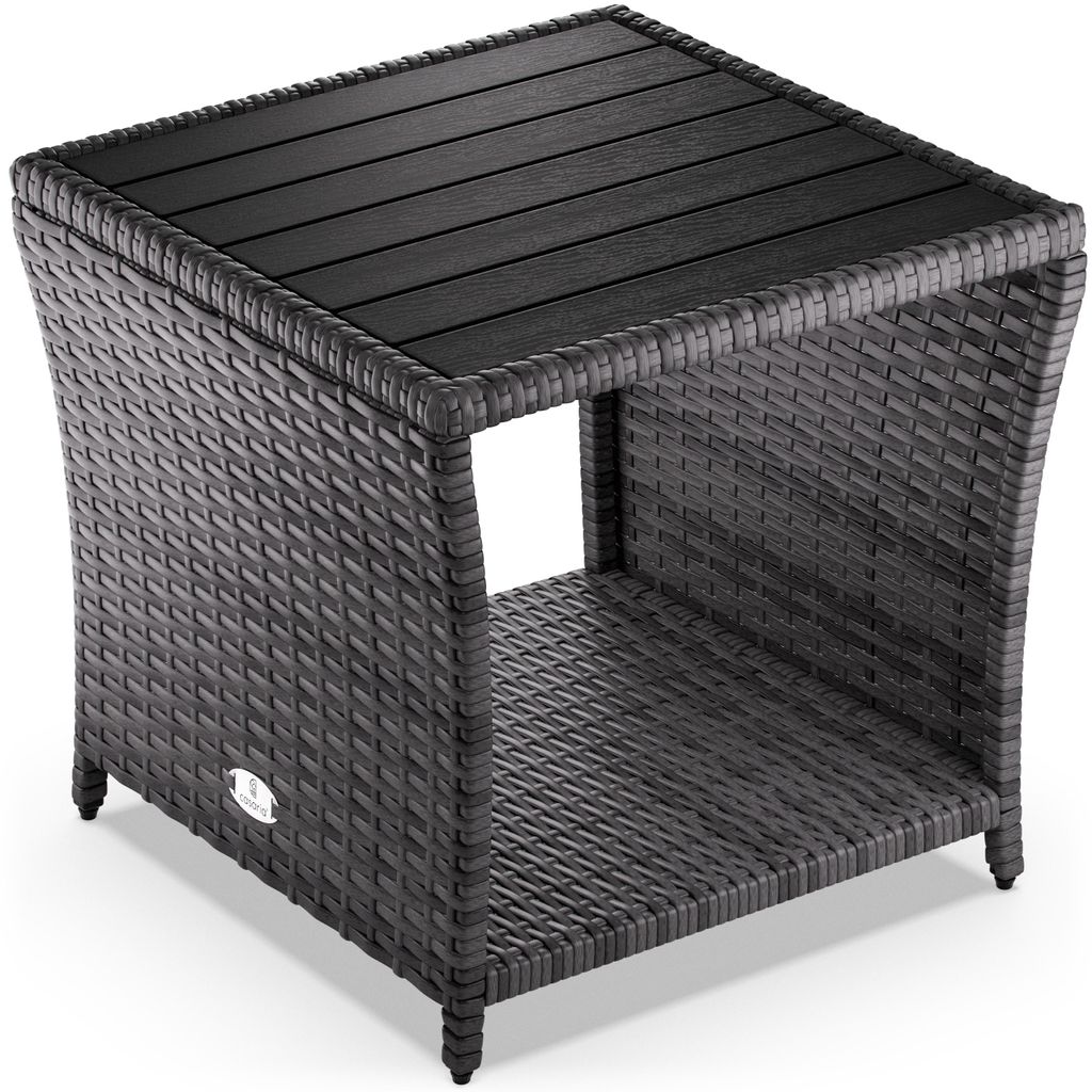 Casaria Tavolino in Polyrattan Piano in WPC 45x45x40cm Immagine del prodotto 
