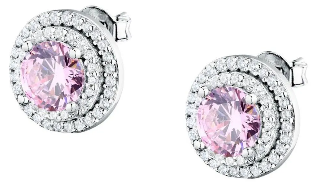 Boucles d'oreilles Tesori SAIW273 en argent et zircon rose brillant
