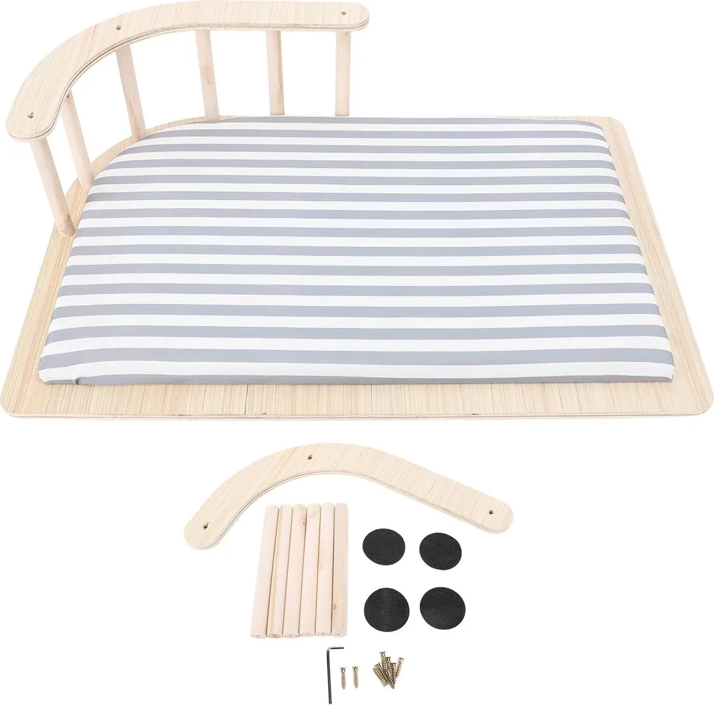 Couchage surélevé en bois avec coussin chaud - Idéal petit chien
