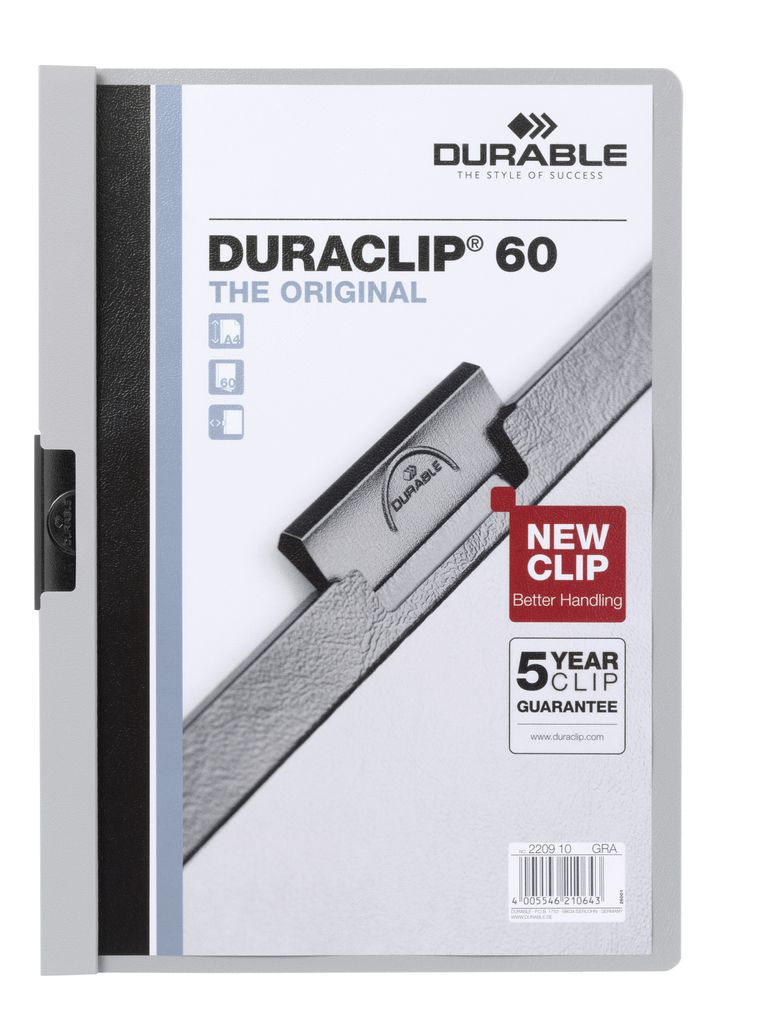 DURABLE Klemmmappe DURACLIP® 60 A4, 220910 grau Produktbild 