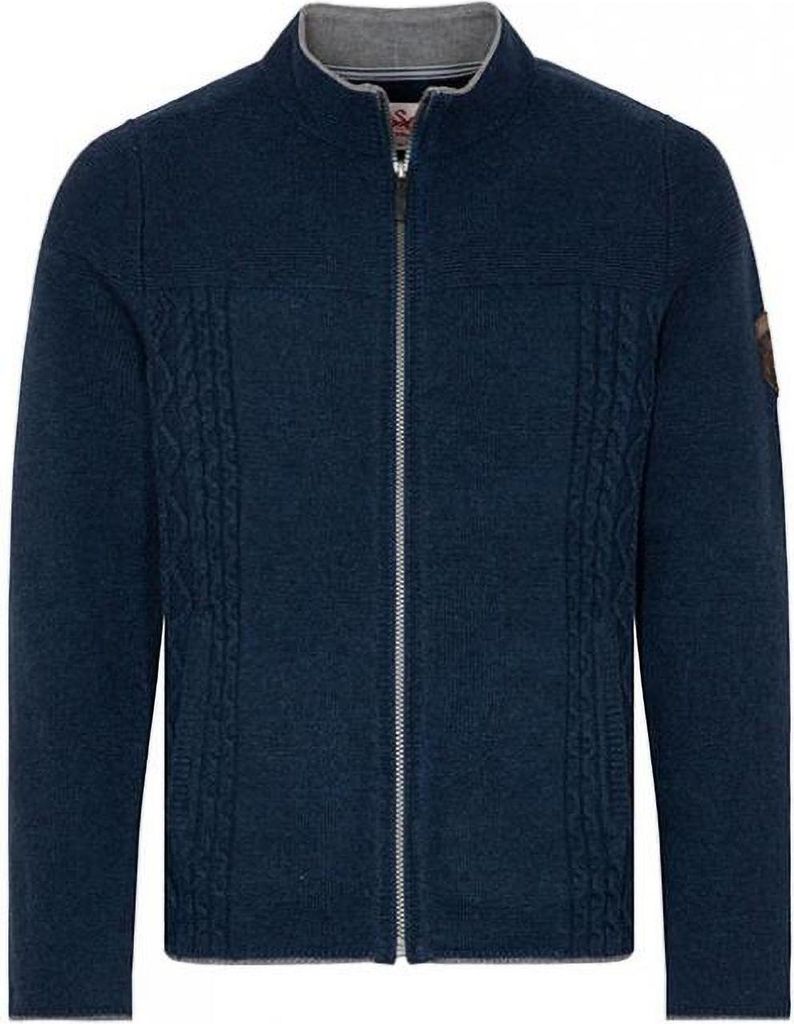 ROGAN Trachten Wolljanker Strickjacke Trachten Jacke, Größe:50/M, Farbe:Dunkelblau
