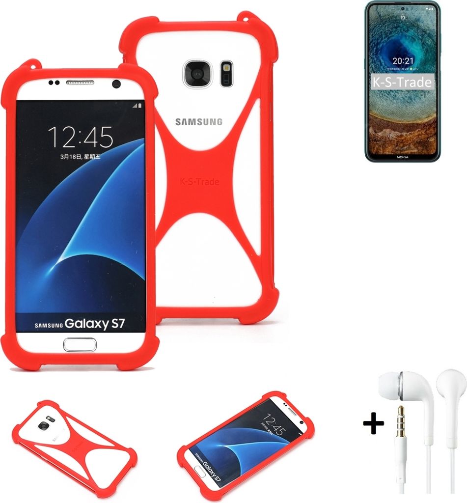 Handy-hülle + Kopfhörer kompatibel mit Nokia X100 Schutz-hülle Bumper Silikon Schutz Hülle Cover Case Silikoncase Silikonbumper TPU Softcase
