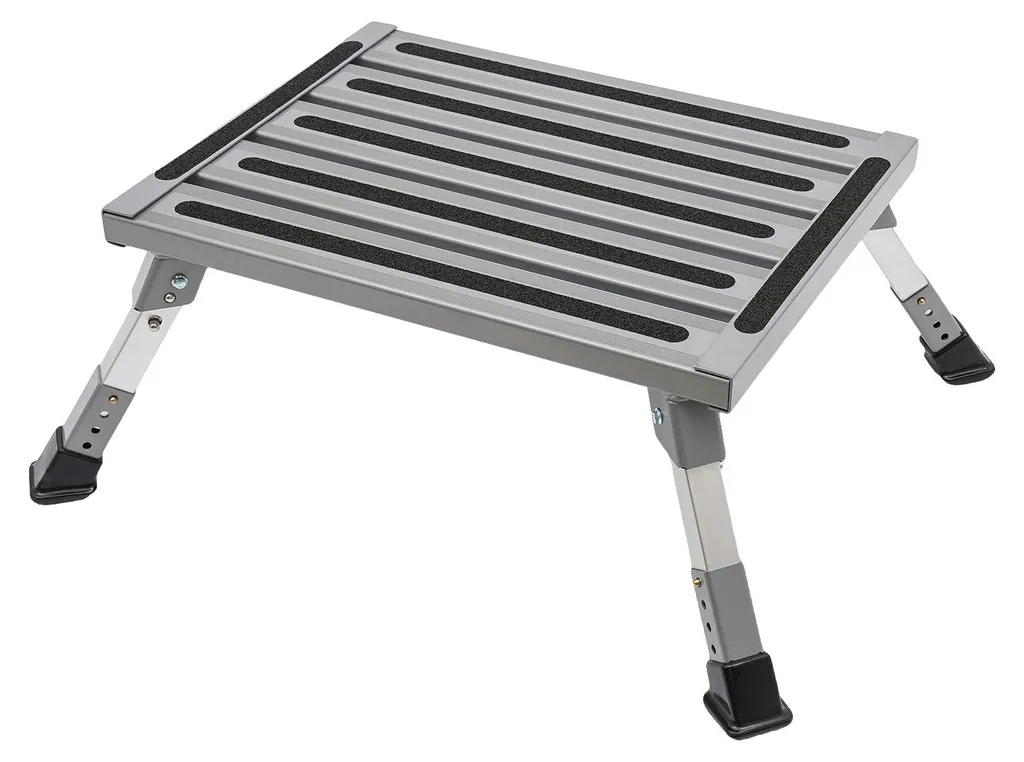 Escabeau stable 150 kg anti-basculement - Aluminium réglable 22,5 cm