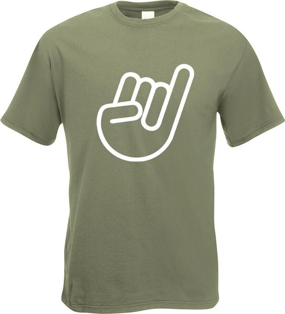 Kiwistar - T-Shirt - Olive - Stinkefinger - Shocker Hand Motiv Bedruckt Funshirt Design Print - mit Motiv Bedruckt - Funshirt Design - Sport - Frei...