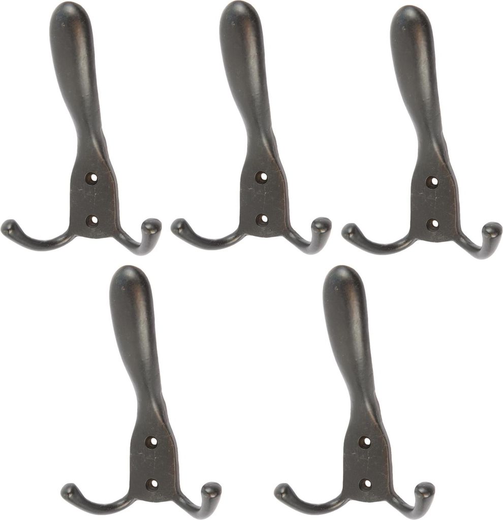 5x rustikaler Hut und doppelter GewandGusseisen W89mm x H138mm schwarz