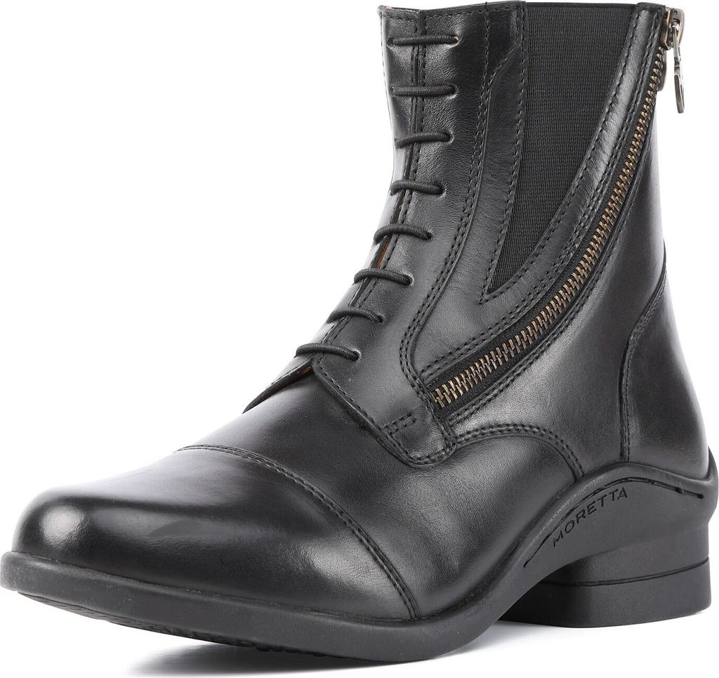 Moretta - Damen Stallstiefel "Alessia", Narbiges Leder ER1716 (43 EU) (Schwarz)