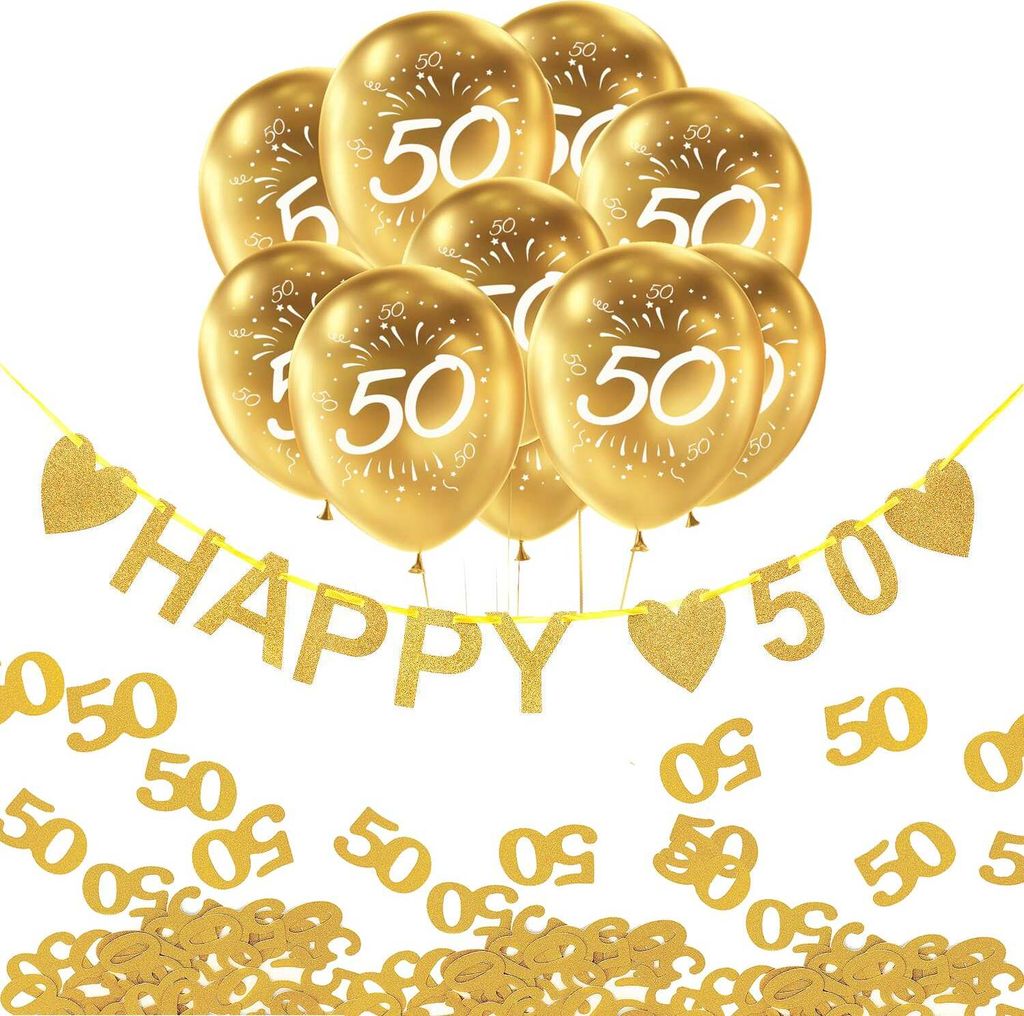 Oblique Unique 50. Geburtstag Goldene Hochzeit Deko Set - Produktbild 