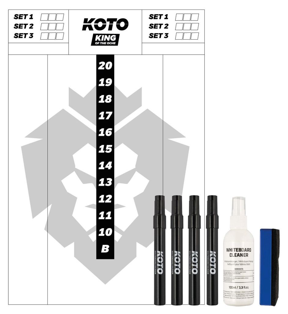 KOTO Flex Scoreboard 40x30cm + Whiteboard Marker Set Schwarz