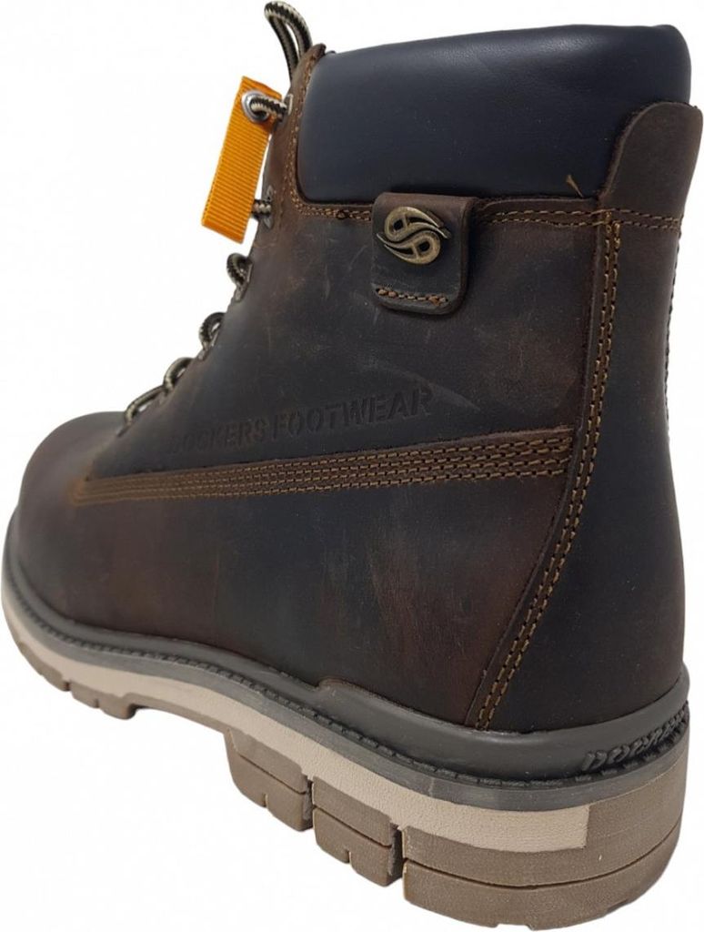 DOCKERS Stivali Davis Chukka Uomo, Marrone Scuro, 42-43 EU - Pelle Sintetica E Suola TPR