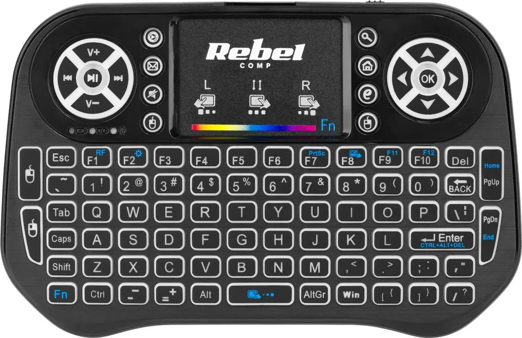 Mini Clavier AZERTY sans fil Rebel Q5 avec Touchpad pour Box TV Android
