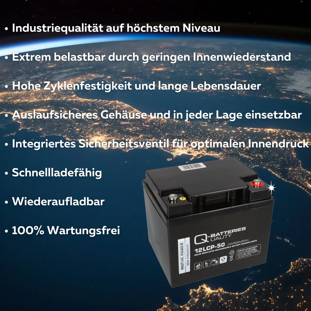Batterie pour Pride E-Mobile 12V 50Ah : Idéal pour Longues Distances
