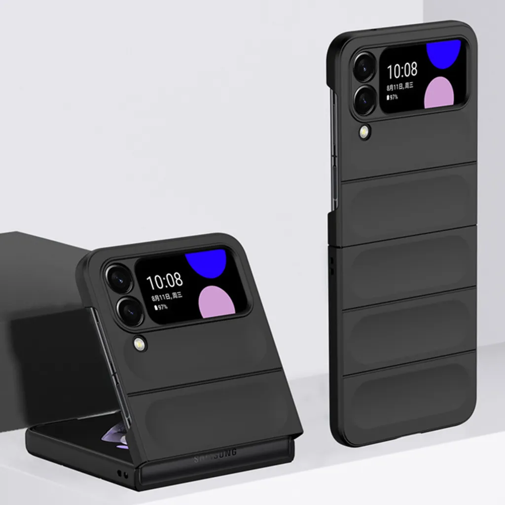 Cover Antiurto Samsung Z Flip 4 5G - Silicone Gommato Nero Sicuro