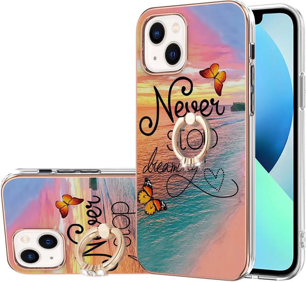 Custodia iPhone 13 Mini Antiurto Silicone TPU Anello Supporto Auto