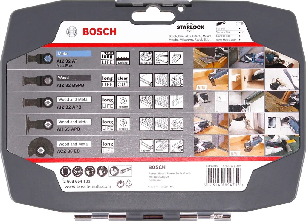 Bosch 2608664131 Starlock Set 5 Lame Multitool Professionale Taglio Legno Metallo - 3