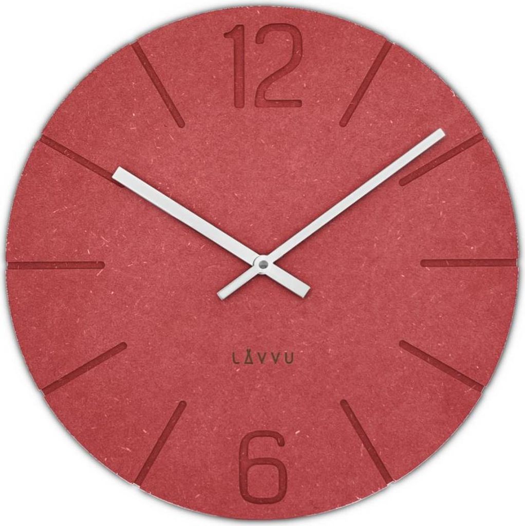 Holzuhr LAVVU Natur LCT5023, rot 34cm