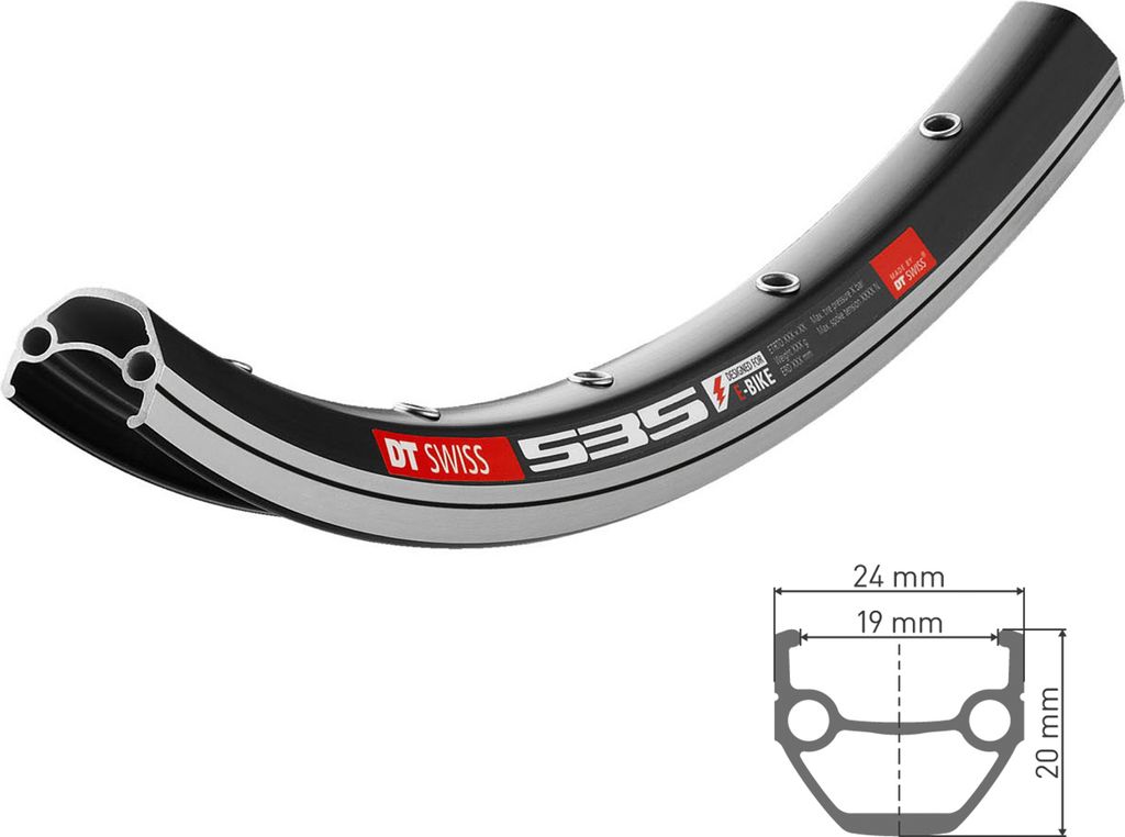 Felge DT Swiss E 535 26", schwarz, 36 Loch, 559-19, non Produktbild 3