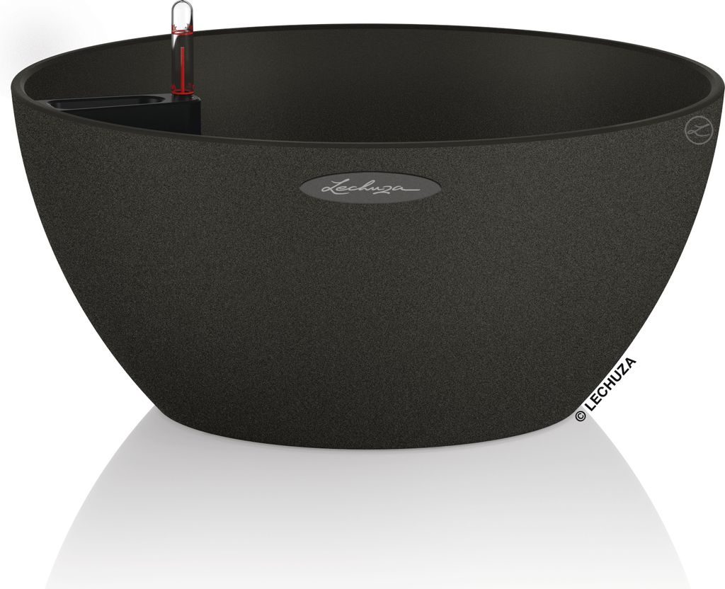 LECHUZA-Pflanzgefäß CUBETO Stone 40 Graphitschwarz | Produktbild 