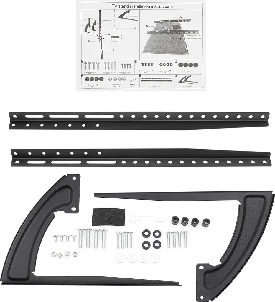Supporto universale per TV - Supporto da tavolo - Base larga - Per TV a schermo piatto da 81-178 cm - Protezione antiribaltamento - Nero
