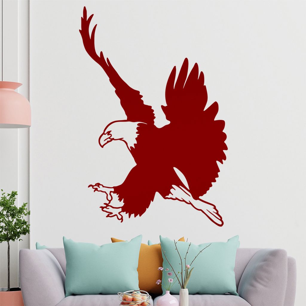 KIWISTAR Adler - Angriff Maus Hase Auge Wandtattoo in 6 Größen - Wandaufkleber Wall Sticker - Dekoration, Küche, Wohnzimmer, Schlafzimmer, Badez...