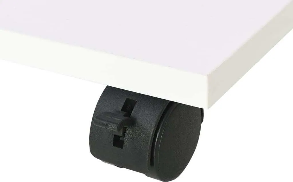 Petite table basse mobile blanche 50 cm - Desserte à roulettes pratique