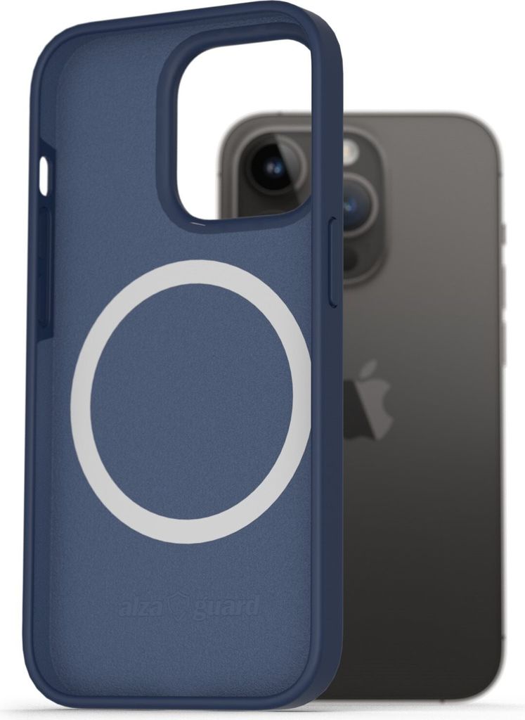 AlzaGuard Silikonhülle kompatibel mit Magsafe für iPhone 14 Pro blau