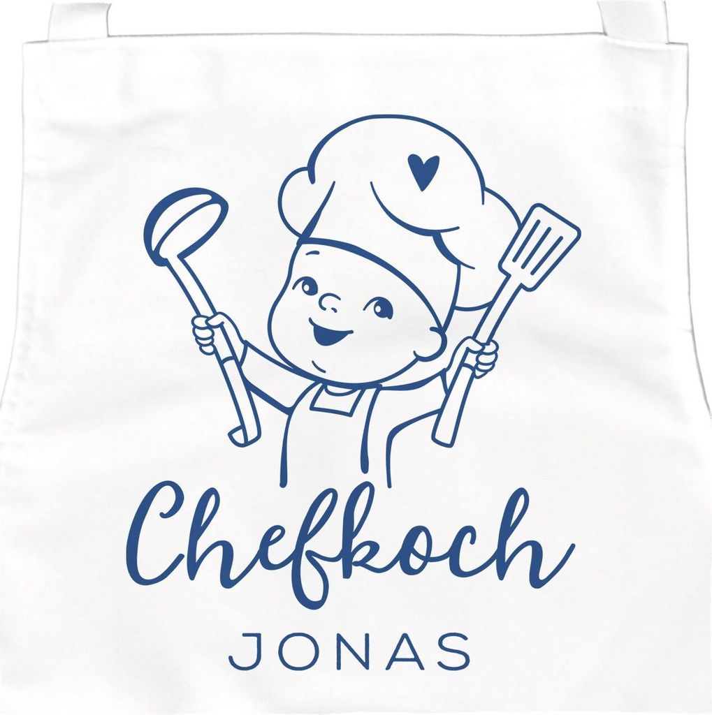 personalisierte Kinderschürze mit Namen für Mädchen und Jungen Chefkoch Kochschürze/Backschürze Kinder SpecialMe Chefkoch weiß 6-10 Jahre