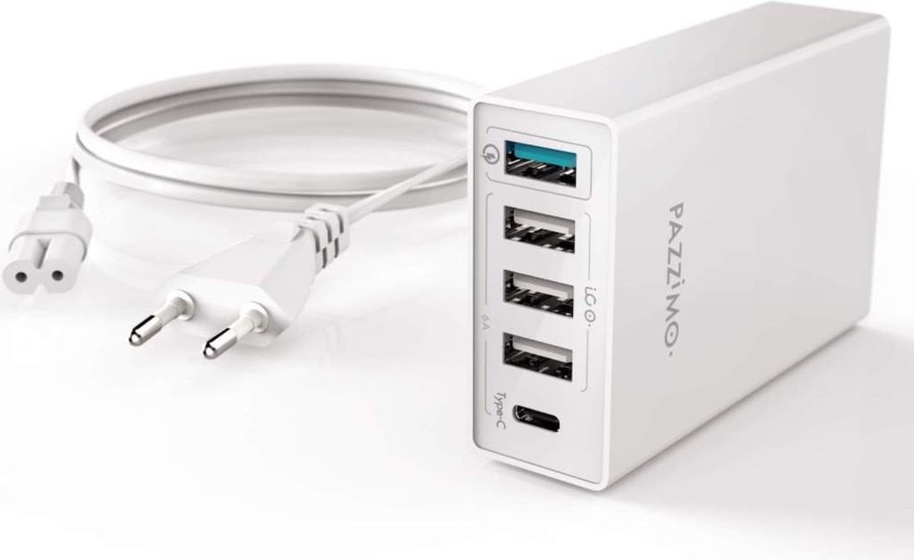 Ladestation 5-Fach Qualcomm Quick Charge 3.0 USB + USB-C 8A Produktbild 