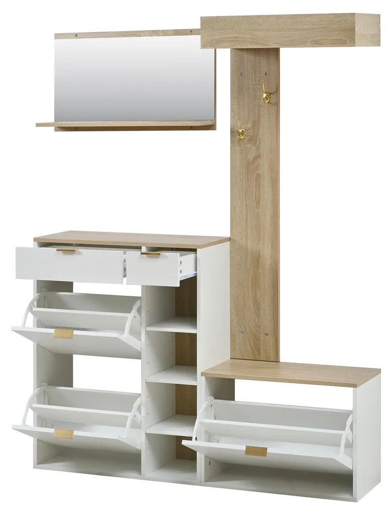 Aménager une entrée étroite avec ce kit de rangement complet blanc - 12