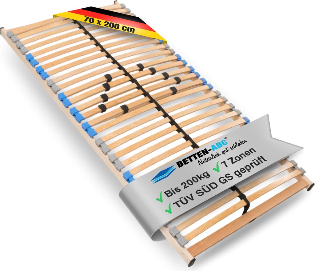 MaDeRa 7-Zonen-Lattenrost 3 verschiedene Ausführungen, zur Selbstmontage, Größe: 70x200