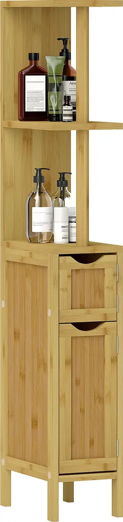 Colonne salle de bain anti-humidité en bambou pour organiser vos produits