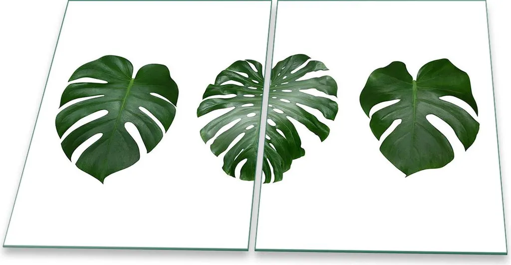 Set 2 Copri Piano Cottura Vetro Temperato Verde Naturale 40x52 cm