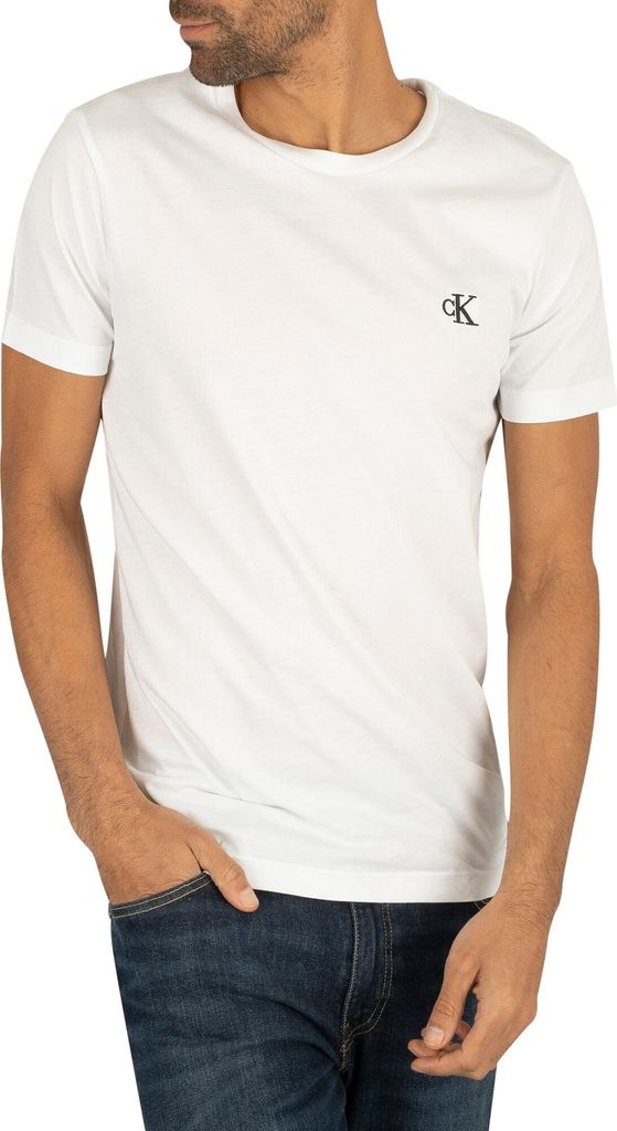 Calvin Klein Jeans Herren T-Shirt Weiß 156996 : Größe - M Größe: M