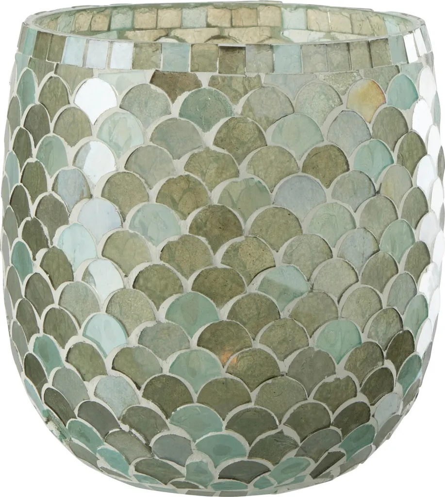 Lanterne Mosaïque Aqua J-Line pour Ambiance Tamisée et Déco de Jardin