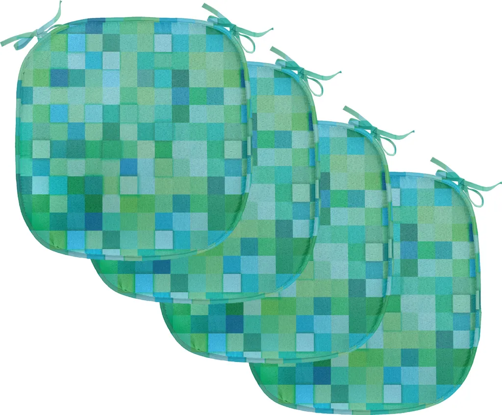 Coussins de Siège Anti-Taches avec Attaches 40x40 cm Lot de 4 Teal
