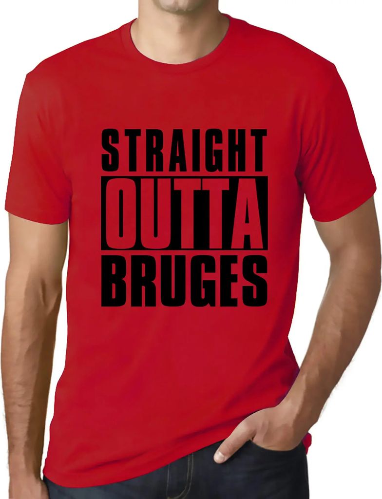 Herren Grafik T-Shirt Direkt aus Brügge – Straight Outta Bruges – Öko-Verantwortlich Vintage Jahrgang Kurzarm Lustige Druck Geburtstag Gesche...