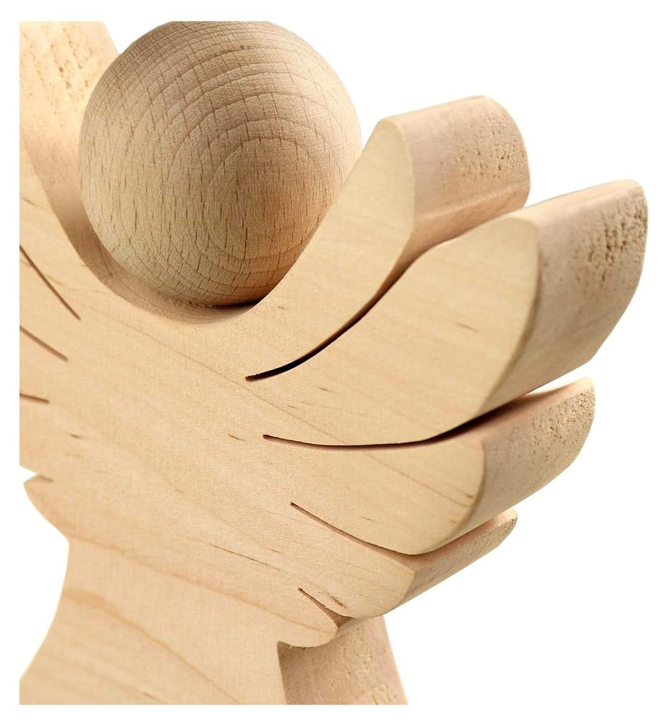 Holzengel mit Gravur, Taufgeschenk, Personalisierte Dekofigur mit Namen und Datum, Geldgeschenk für Jungen und Mädchen, Holz Engel Figur, Verpack...