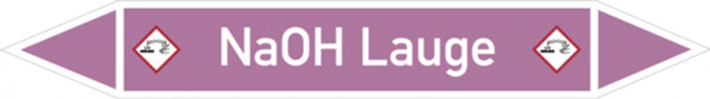 Dreifke Rohrleitungsetikett, NaOH Lauge | Folie selbstklebend | 187x26 mm, 1...