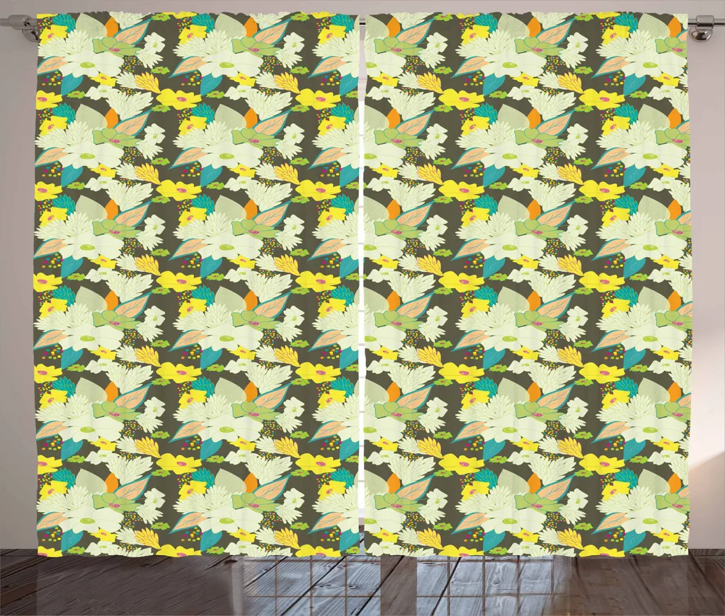 Tenda Fiori Estivi ABAKUHAUS - Colori Vivaci Arredo Rustico 280x225