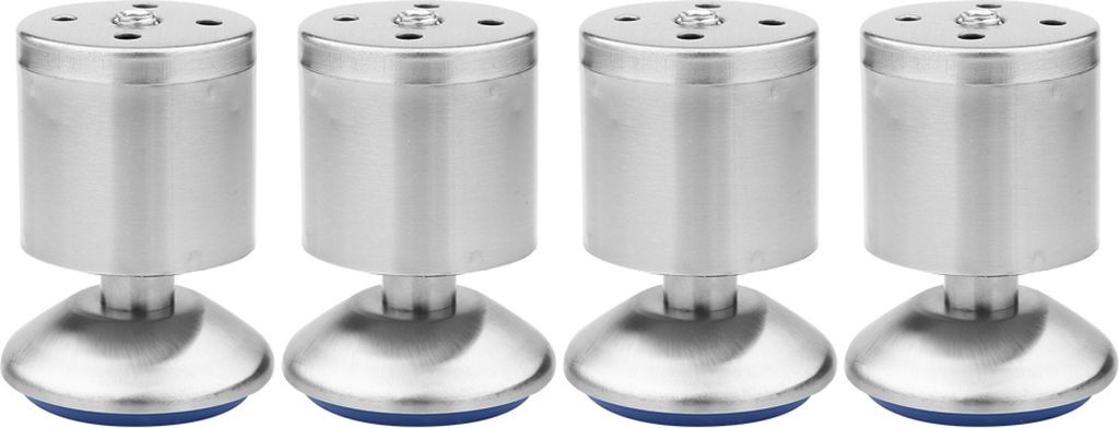 4er-Set h?henverstellbare Schrankfš¹?e aus silberfarbenem Edelstahl fš¹r Tisch, Bett und Sofa, 50 x 80 mm