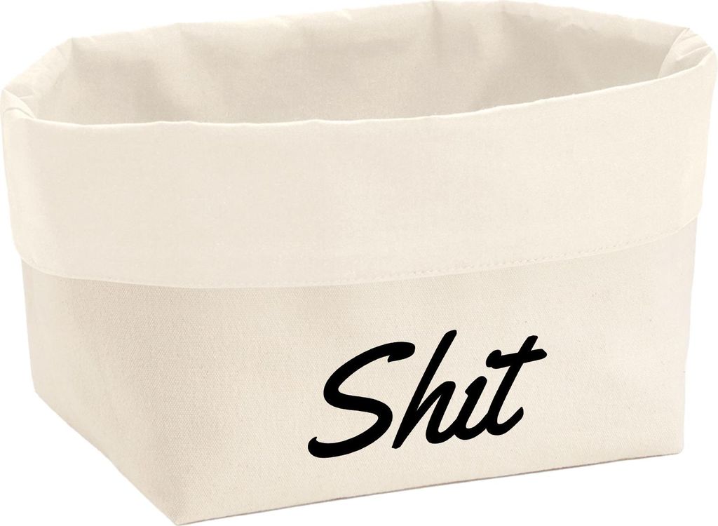 Huuraa Organizer Shit englisch Schriftzug 3 Liter Medium Canvas Baumwolle Utensilo Geschenkidee