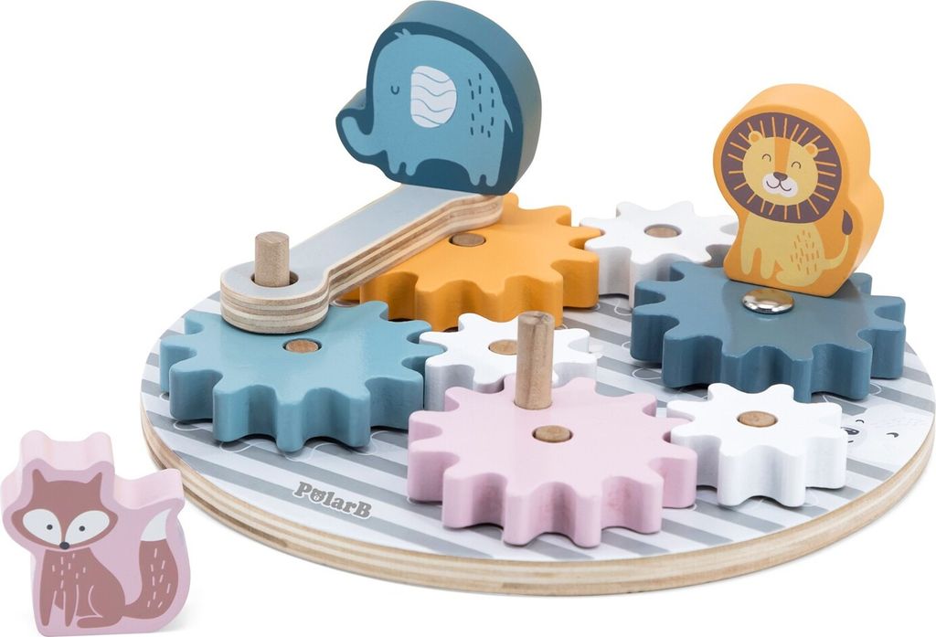 Viga Toys - Viga PolarB Holzzahnräder mit Tieren