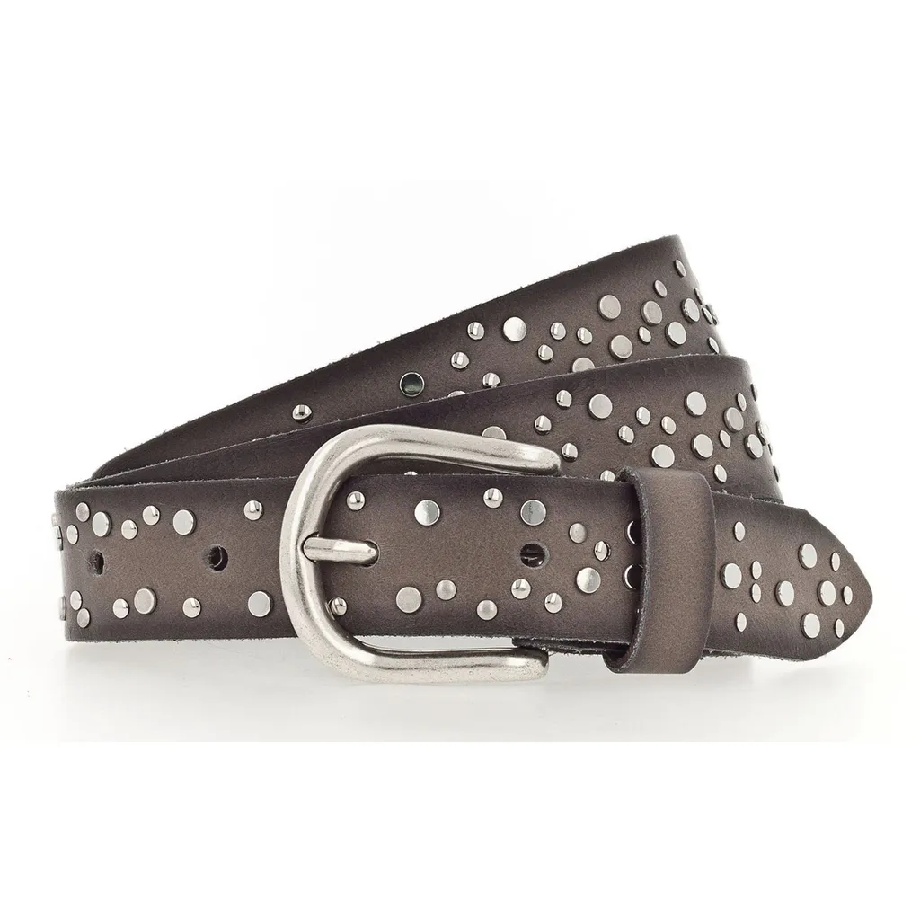 Vanzetti Cintura Pelle Borchie 25mm W80 - Grigio Taupe Originale