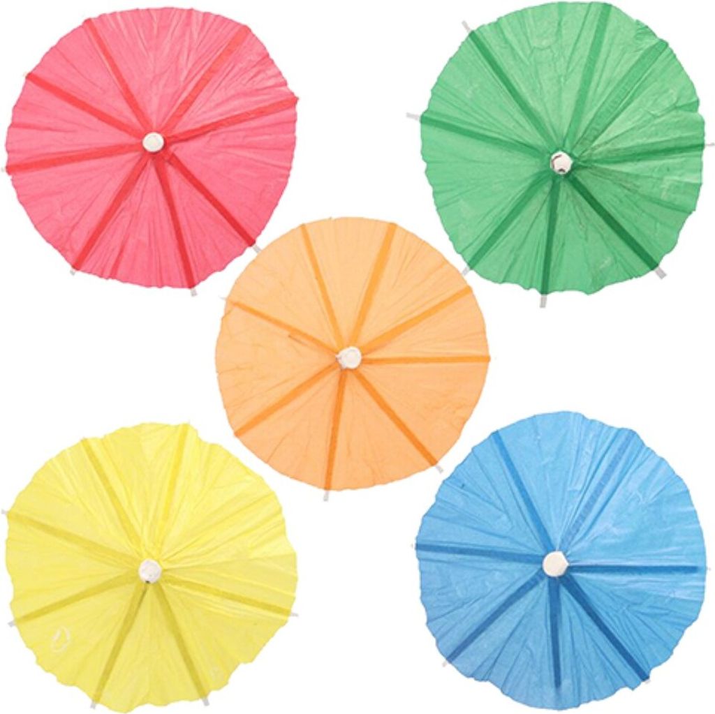 144 Deko-Picker 10 cm farbig sortiert "Eisschirmchen uni" Produktbild 